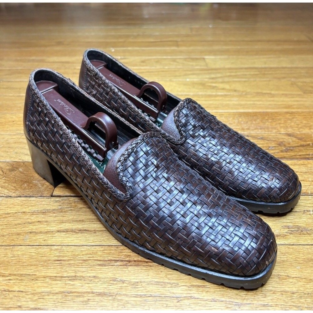 Cole Haan Vintage Basket Weave Leather Loafer Women’s Size 9 Grandmacore Luxury